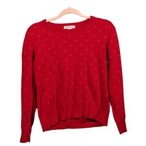 Medium Liz Claiborne Red Sweater with Orange Dots